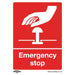 Sealey Safe Conditions Safety Sign Emergency Stop Rigid Plastic Pack of 10 Sealey - Town Tools 