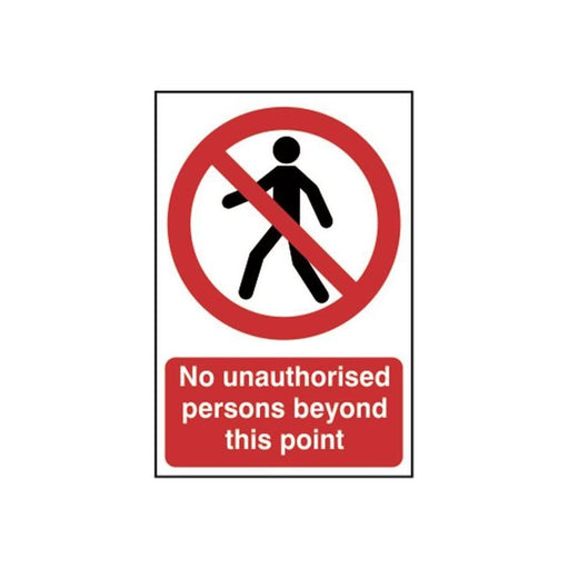 Scan No Unauthorised Persons Beyond This Point - PVC Sign 200 x 300mm Scan - Town Tools