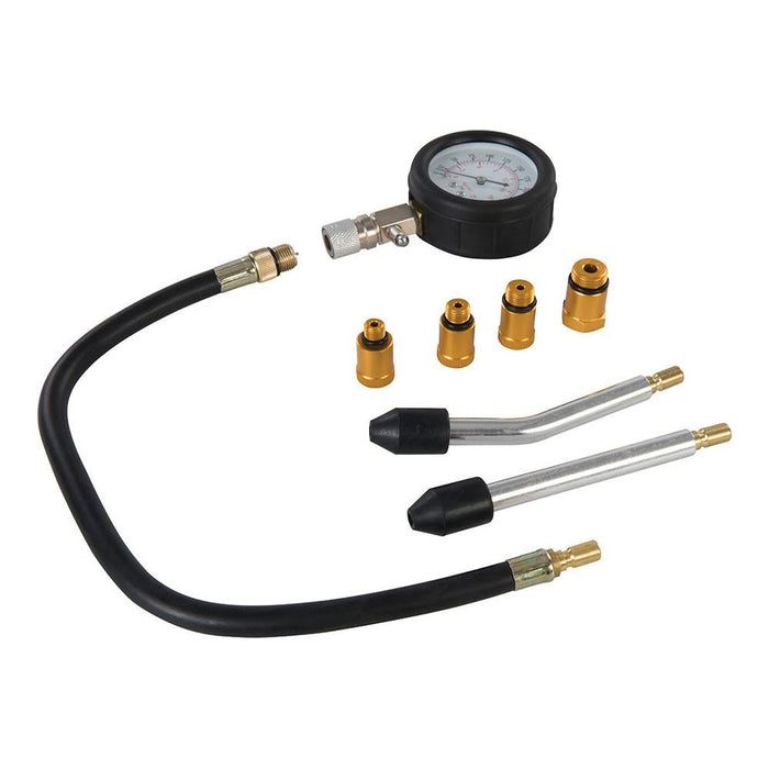 Silverline Petrol Engine Compression Test Kit 8pce 0 - 300psi Silverline - Town Tools 