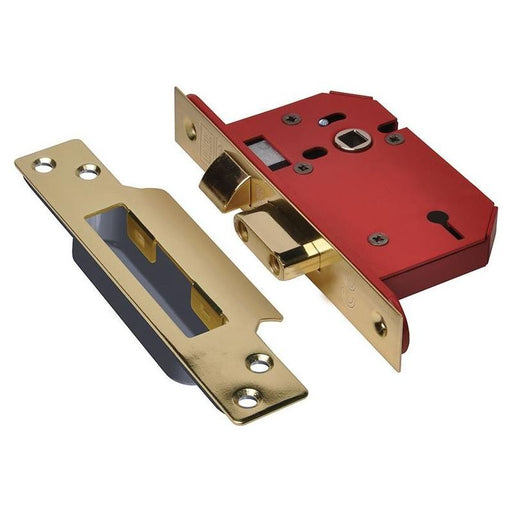 Union StrongBOLT 2203S 3 Lever Mortice Sashlock Polished Brass 81mm 3in Visi UNION - Town Tools