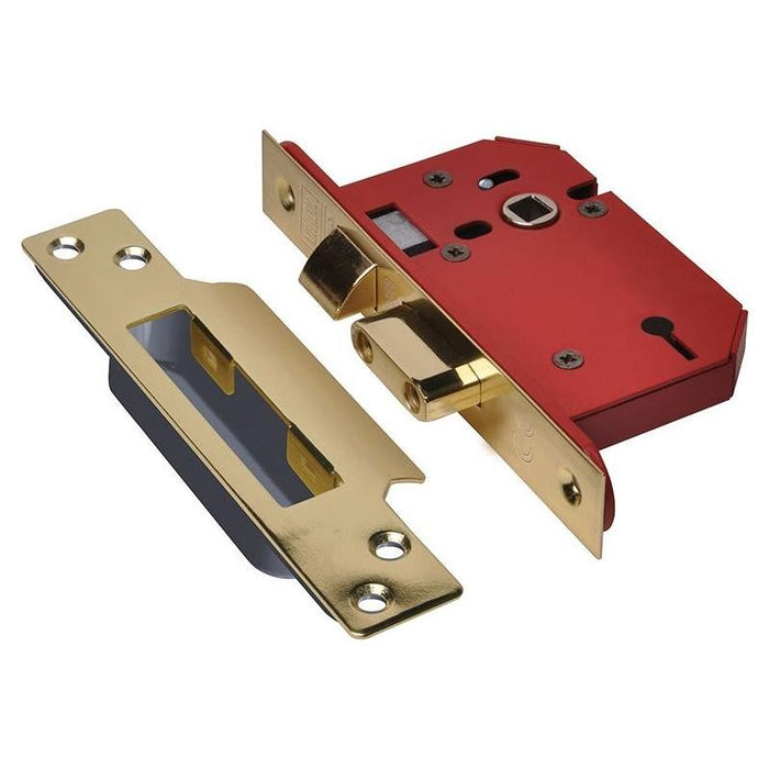 Union StrongBOLT 2203S 3 Lever Mortice Sashlock Polished Brass 81mm 3in Visi UNION - Town Tools