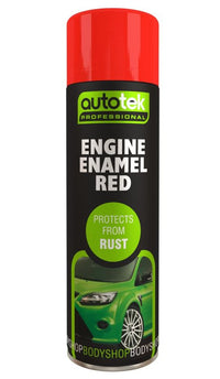 Autotek Engine Enamel Red - 500ml Aerosol Spray On Paint