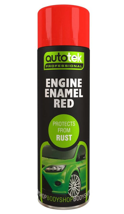 Autotek Engine Enamel Red - 500ml Aerosol Spray On Paint