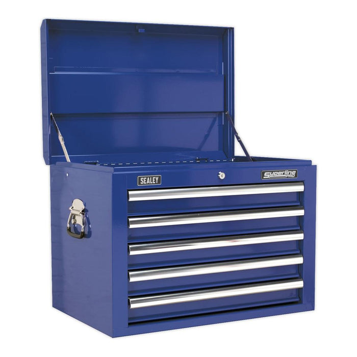 Sealey Topchest 5 Drawer with Ball-Bearing Slides Blue AP26059TC Sealey - Town Tools 