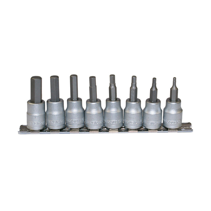 Teng Tools 3/8" Hex Bit Socket Clip Rail Set AF 8 Pieces Teng Tools - Town Tools 