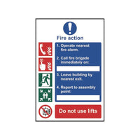 Scan Fire Action Procedure, Style 1 - PVC Sign 200 x 300mm