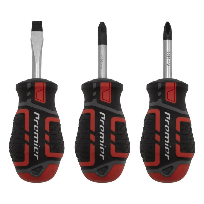 Sealey Premier Premier GripMAX Stubby Screwdriver Set 3pc AK4328 Sealey Premier - Town Tools 