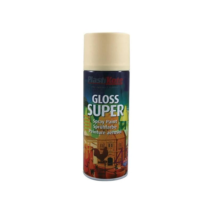 Plastikote Gloss Super Spray Antique White 400ml PlastiKote - Town Tools