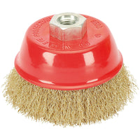 Draper Brassed Steel Crimped Wire Cup Brush, 100mm, M14 41445