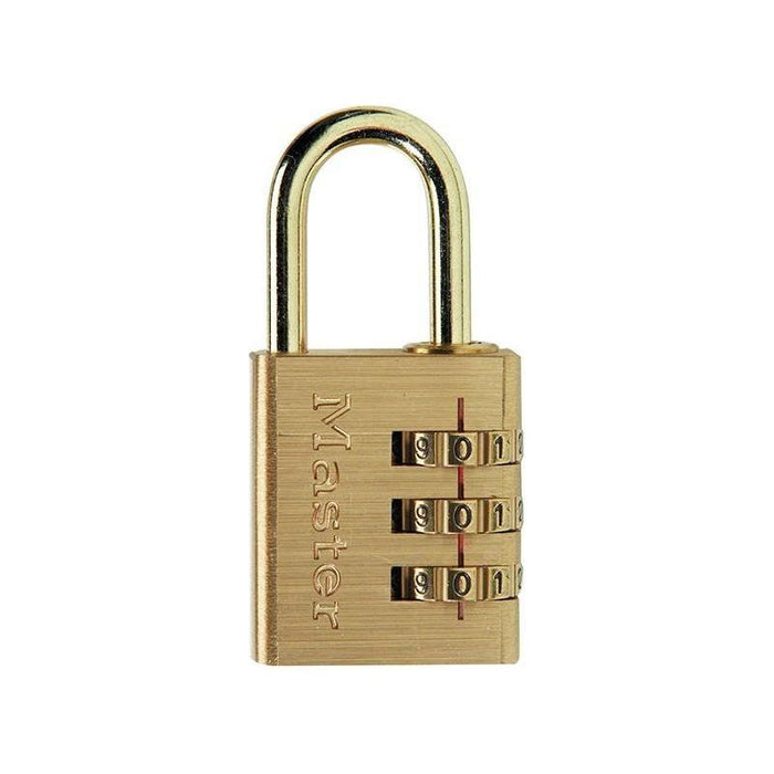 Master Lock Brass Finish 30mm 3-Digit Combination Padlock Master Lock - Town Tools