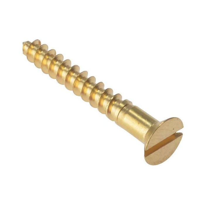 Forgefix Wood Screw Slotted CSK Solid Brass 1in x 8 Box 200 ForgeFix - Town Tools