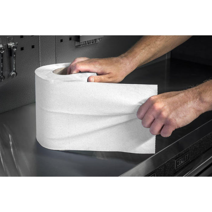 Sealey 2-Ply Embossed White Paper Roll 60m - Pack of 6 WHT60 Sealey - Town Tools 