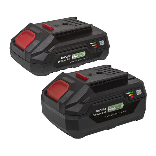 Sealey SV20 Series Power Tool Battery 20V 2Ah & 4Ah - Pack of 2 BK24 Sealey - Town Tools 