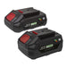 Sealey SV20 Series Power Tool Battery 20V 2Ah & 4Ah - Pack of 2 BK24 Sealey - Town Tools 