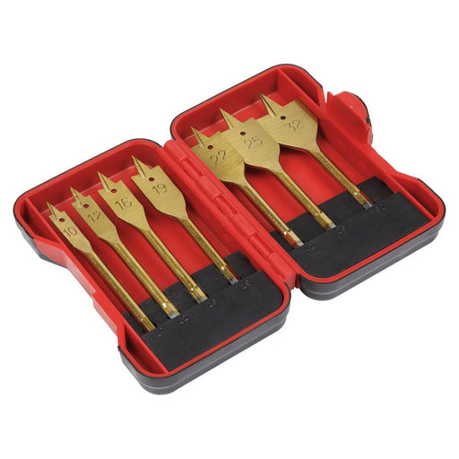 Sealey Titanium Coated Flat Wood Drill Bit Set 7pc AK3707FW Sealey - Town Tools 