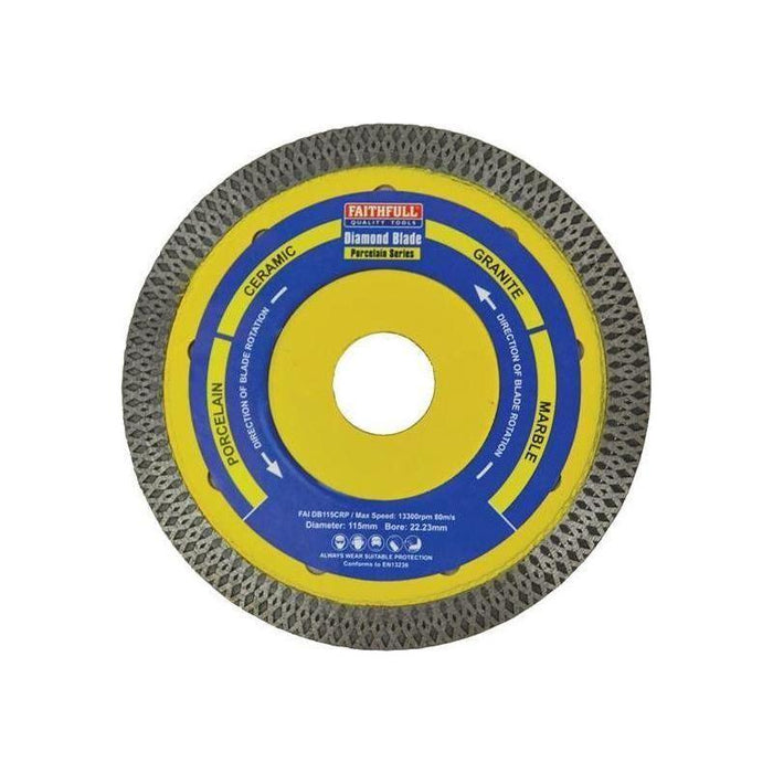 Faithfull Porcelain Diamond Blade 115 x 22.23mm Faithfull - Town Tools
