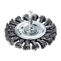 Lessmann Knotted Wheel Brush with Shank 75 x 16mm, 0.50 Steel Wire