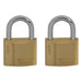 Faithfull Brass Padlock Keyed Alike 2 x 40mm Faithfull - Town Tools