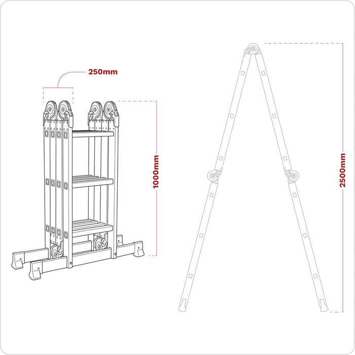 Sealey Folding Platform Ladder 4-Way Aluminium - BS EN 131 AFPL1 Sealey - Town Tools 