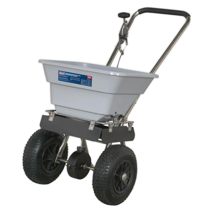 Sealey Stainless Steel Broadcast Salt Spreader 37kg Walk Behind SSB37W Sealey - Town Tools 