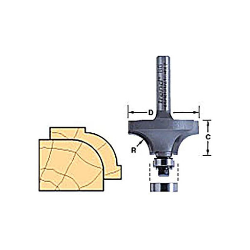 Trend 46/150 x 1/2 TCT Bearing Guided Ovolo & Round Over 12.7mm Radius Trend - Town Tools