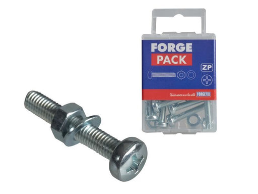 ForgeFix Machine Screw Pozi Compatible Pan Head ZP M5 x 30mm ForgePack 12 ForgeFix - Town Tools