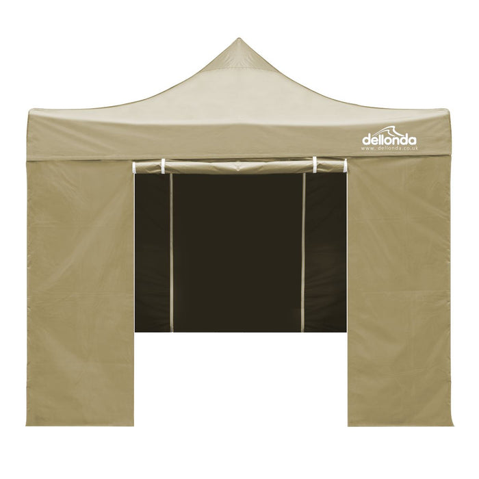 Dellonda 3x3m Pop-Up Gazebo & Side Walls Water Resistant Fabric  - Beige