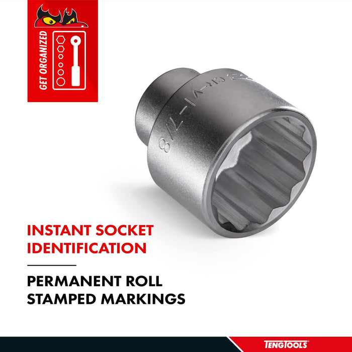 Teng Tools 1" Socket 12 pt Metric 46mm Teng Tools - Town Tools 