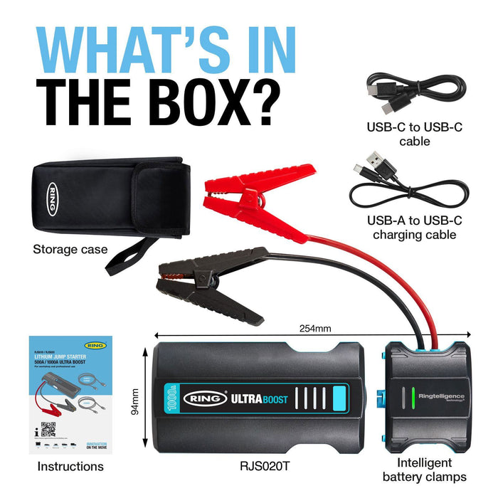 Ring RJS020T ULTRABOOST 1000 Jump Starter