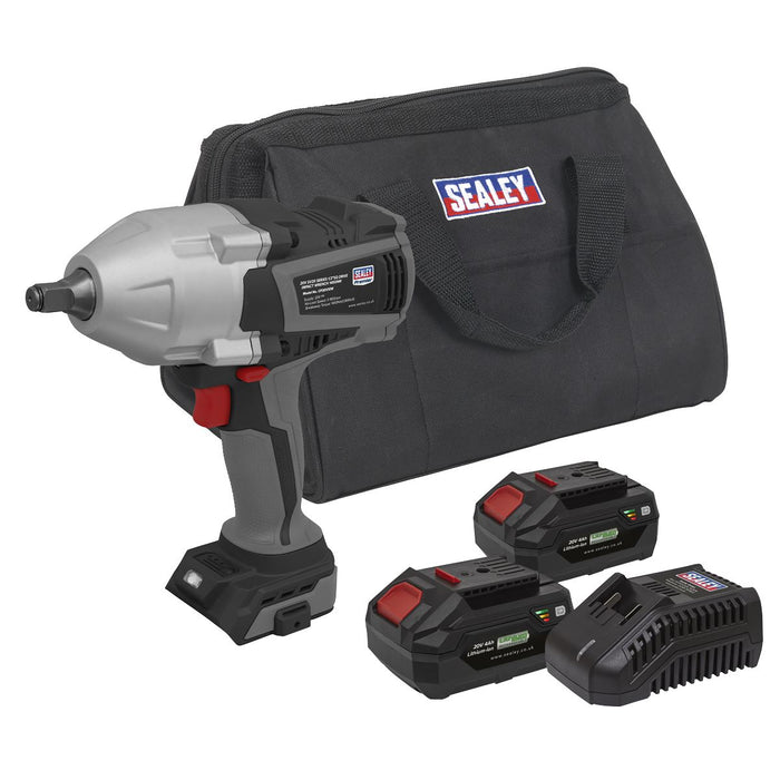 Premier SV20 Series Cordless Impact Wrench Kit 20V 4Ah - 2 Batteries Sealey Premier - Town Tools 