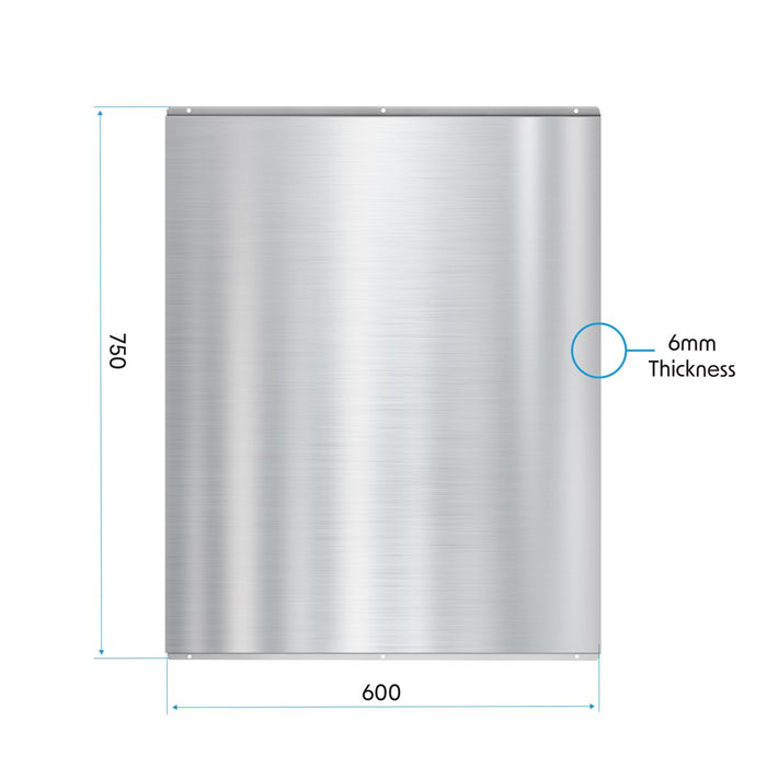 Baridi Splashback for Cooker Hoods 60 x 75cm - Stainless Steel DH193