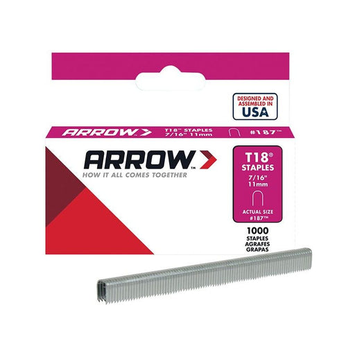 Arrow T18 Staples 11mm (7/16in) (Box 1000) Arrow - Town Tools