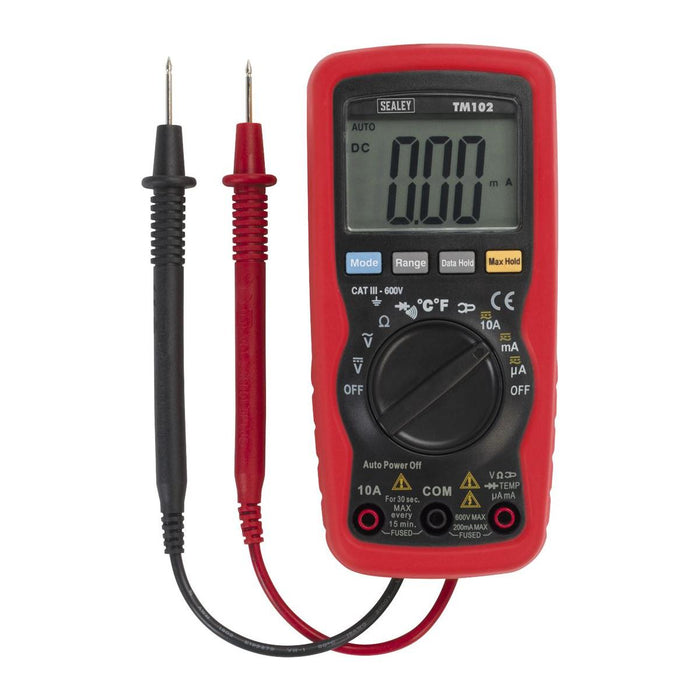 Sealey Professional Auto-Ranging Digital Multimeter 8-Function TM102 Sealey - Town Tools 