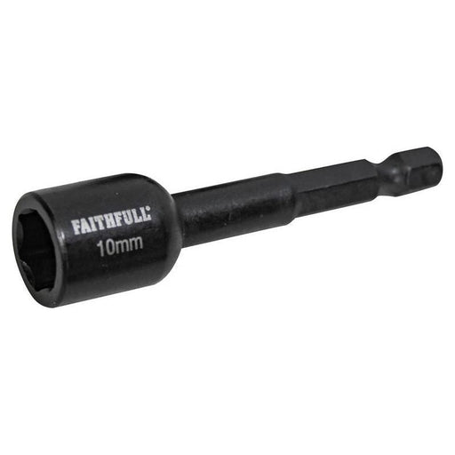 Faithfull Magnetic Impact Nut Driver 10mm x 1/4in Hex Faithfull - Town Tools