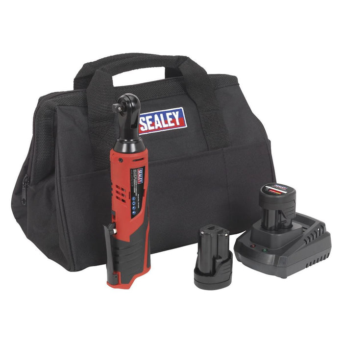 Sealey Ratchet Wrench Kit 3/8"Sq Drive 12V SV12 Series 2 Batteries CP1202KIT Sealey - Town Tools 