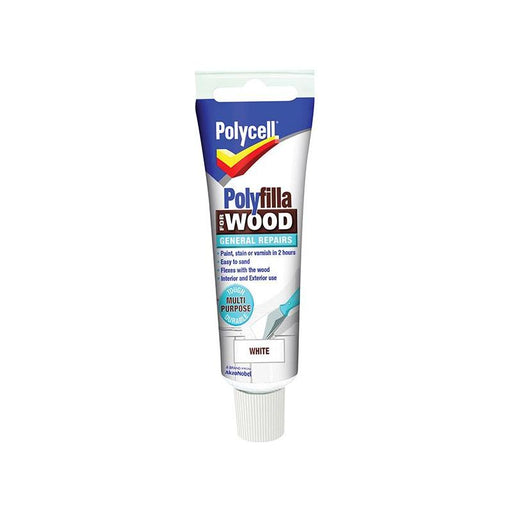 Polycell Polyfilla For Wood General Repairs Tube White 75g Polycell - Town Tools