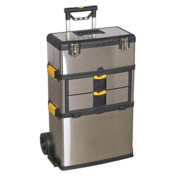Sealey Mobile Stainless Steel/Composite Toolbox 3 Compartment AP855 Sealey - Town Tools 