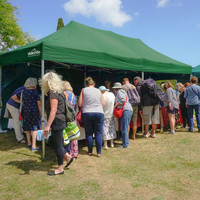 Dellonda 3x6m Pop-Up Gazebo Heavy Duty  with Carry Bag - Dark Green