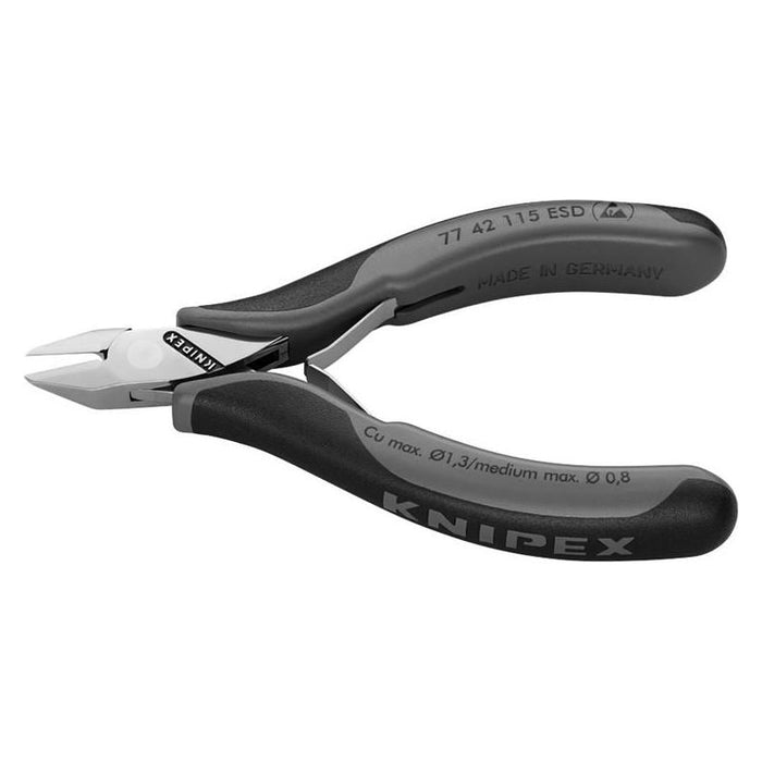 Knipex ESD Electronics Diagonal Cutters - Pointed Head Flush Cut Non Bevelled 115mm Knipex - Town Tools