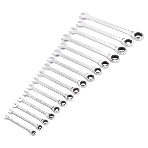 Draper Draper HI-TORQ Metric Ratchet Combination Spanner Set (16 Piece) Draper - Town Tools