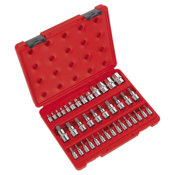 Sealey TRX-Star* Socket & Security Socket Bit Set 38pc 1/4" 3/8" & 1/2"Sq Drive Sealey - Town Tools 