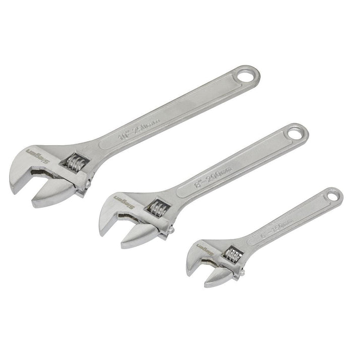 Sealey Adjustable Wrench Set 3pc 150 200 & 250mm S0448 Siegen by Sealey - Town Tools 