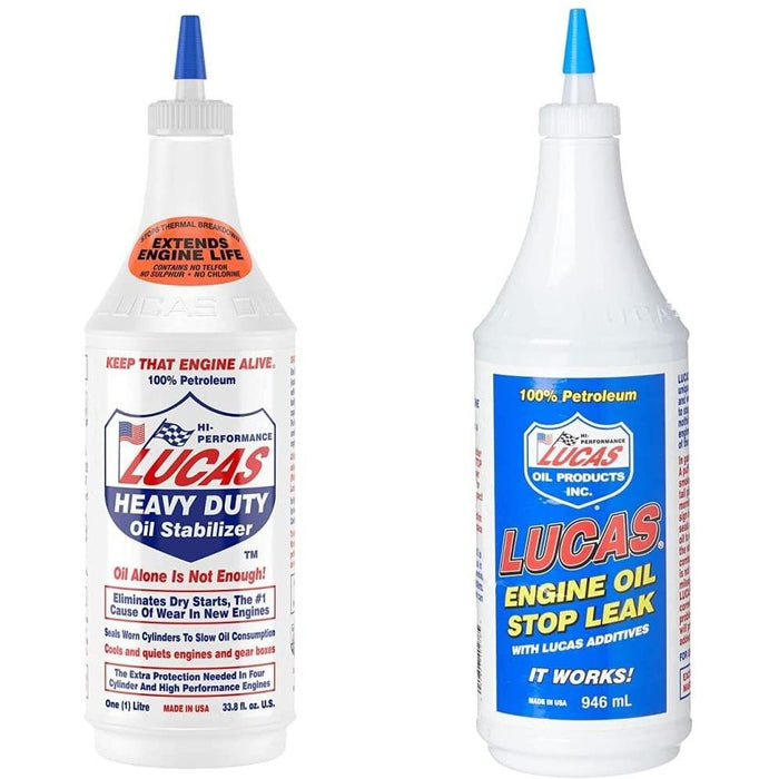 Lucas Oil 40001 Heavy Duty Oil Stabilizer-1L & 40278 Engine Stop Leak - 946ml