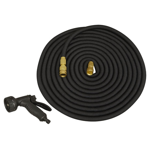 Sealey Ø17mm Expandable Garden Hose Black 15m Premium GH15E Sealey - Town Tools 