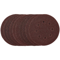 Draper Punched Sanding Discs, 125mm, Hook & Loop, 40 Grit, (Pack of 10) 54392