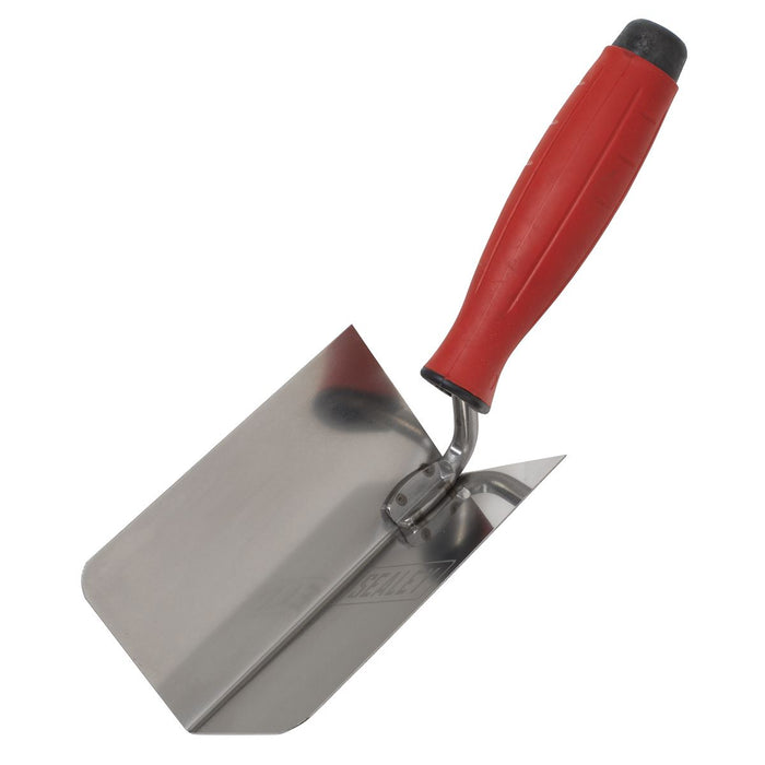 Sealey Stainless Steel Internal Corner Trowel with Rubber Handle 120 x 60mm Sealey - Town Tools 