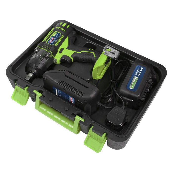 Sealey Cordless Impact Wrench 18V 3Ah Lithium-ion 1/2"Sq Drive Hi-Vis CP400LIHV Sealey - Town Tools