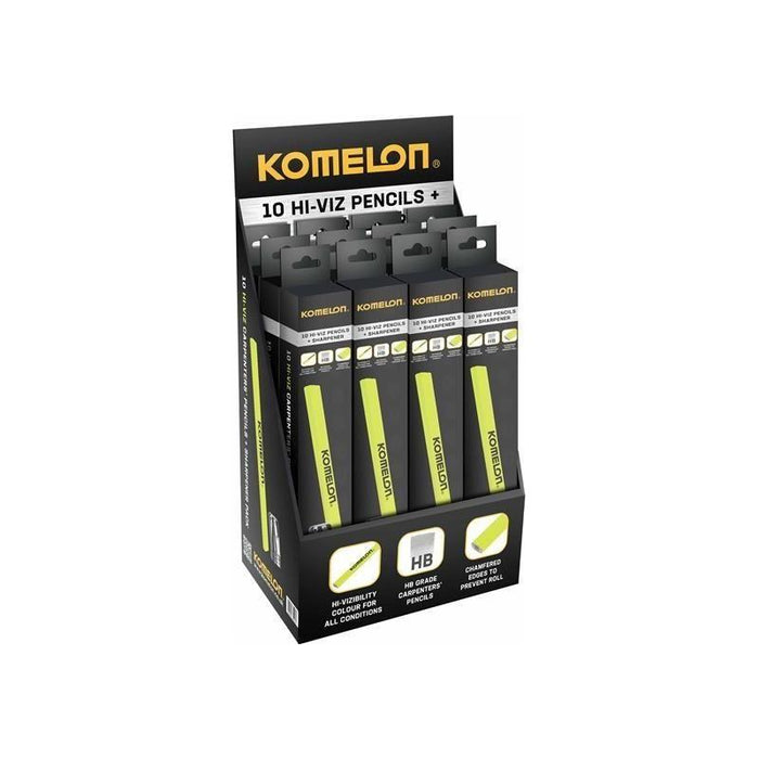 Komelon Carpenters Pencil and Sharpener Set, 10 Piece Komelon - Town Tools