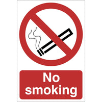 Draper No Smoking' Prohibition Sign, 400 x 600mm 72934