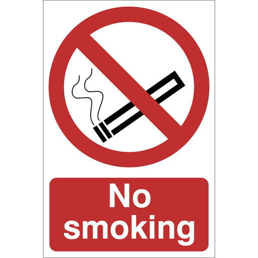 Draper No Smoking' Prohibition Sign, 400 x 600mm 72934 Draper - Town Tools 